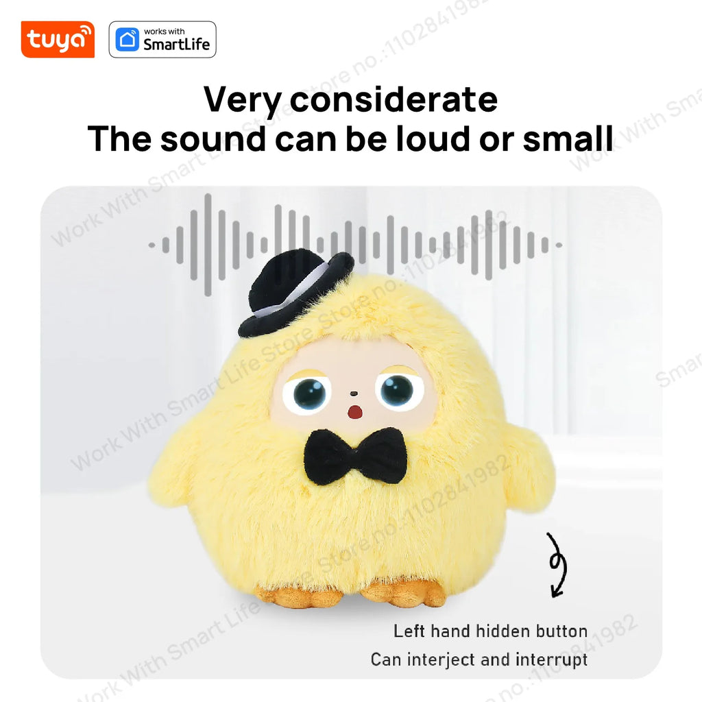 AI Plush Toy W/Smart Voice&LED Eyes,Interactive Companion for Kid/Adult‌Gift-ReadyRechargeable E-Pet open up fun life W/Tuya App