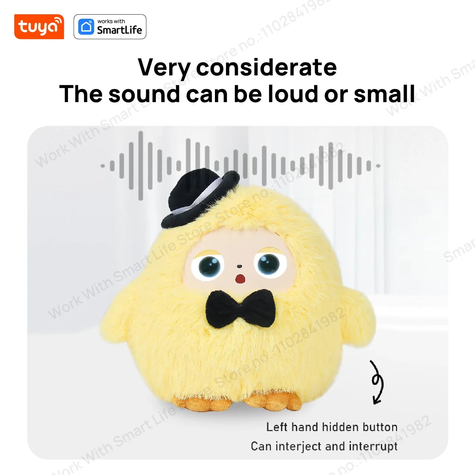 AI Plush Toy W/Smart Voice&LED Eyes,Interactive Companion for Kid/Adult‌Gift-ReadyRechargeable E-Pet open up fun life W/Tuya App